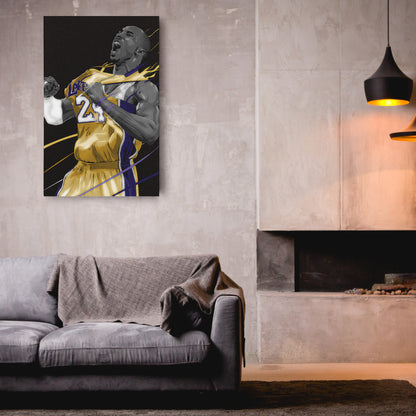 Kobe Bryant Black Mamba Career Canvas Wall Art – Iconic Moments Decor