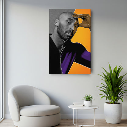 Kobe Bryant Cartoon Effect Canvas Wall Art – Fun Basketball Poster