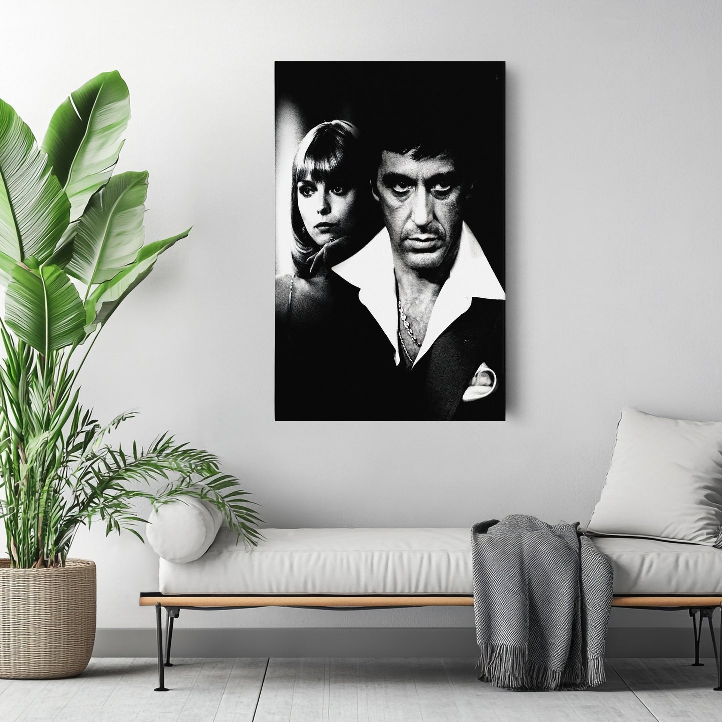 Scarface Poster Black and White Canvas Wall Art Home Decor Framed Art