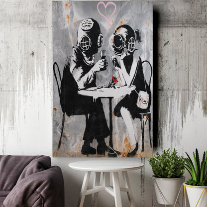 Banksy 'Love Mask' Canvas Print - Framed Wall Art