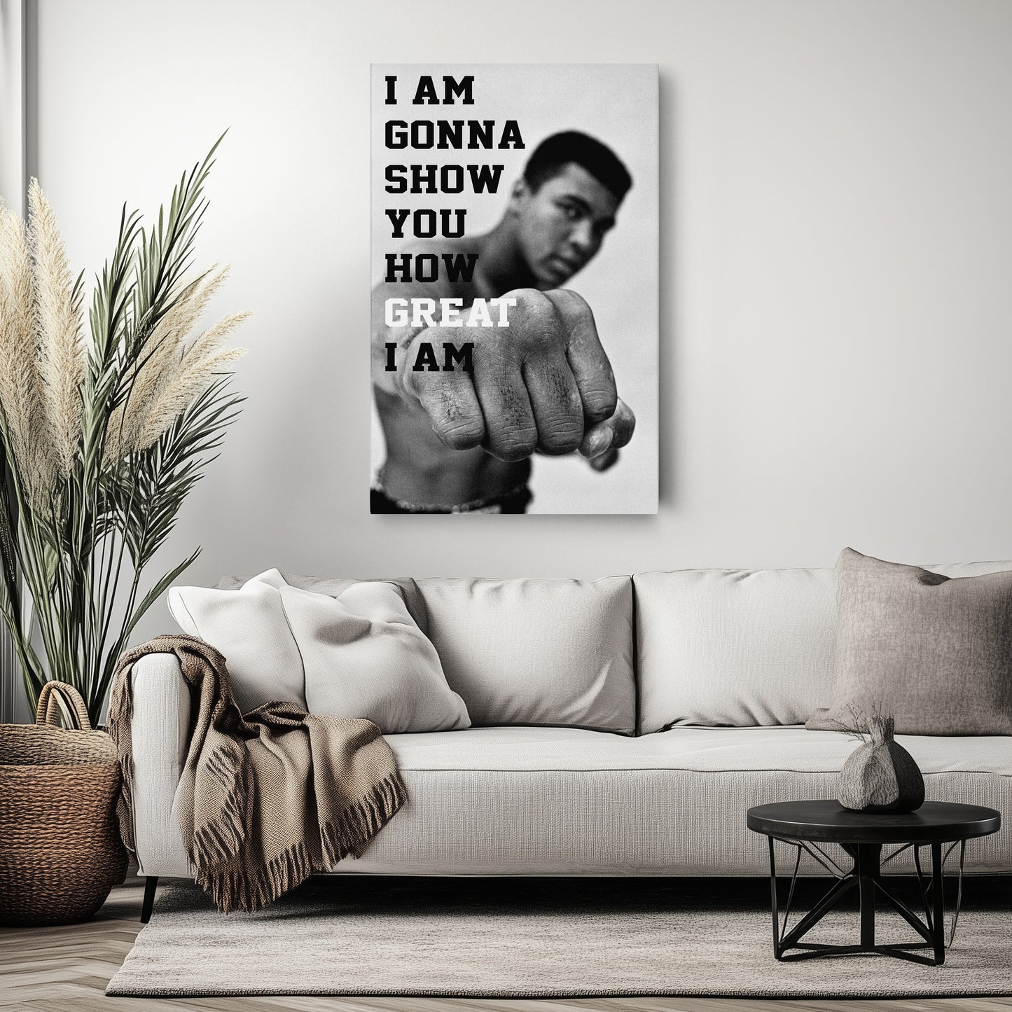 Muhammad Ali Quote Canvas Wall Art – Boxing Icon Decor