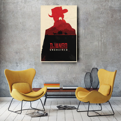 Django Unchained Movie Poster Canvas Wall Art Decor - Framed Western Film Art