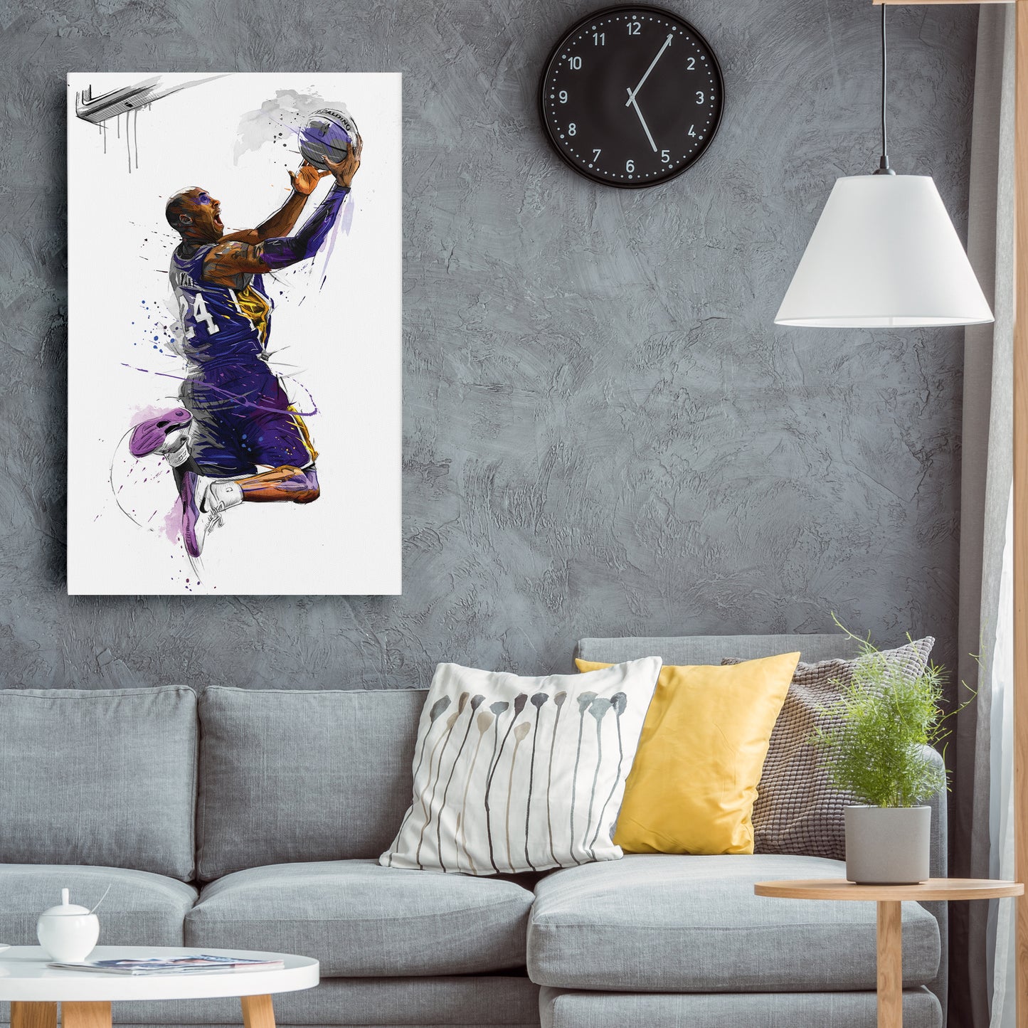 Kobe Bryant Basketball Player Canvas Wall Art – Legendary NBA Poster