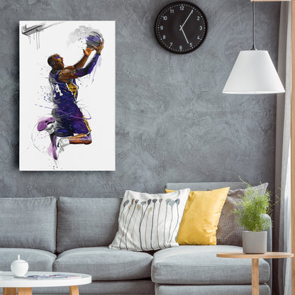 Kobe Bryant Basketball Player Canvas Wall Art – Legendary NBA Poster