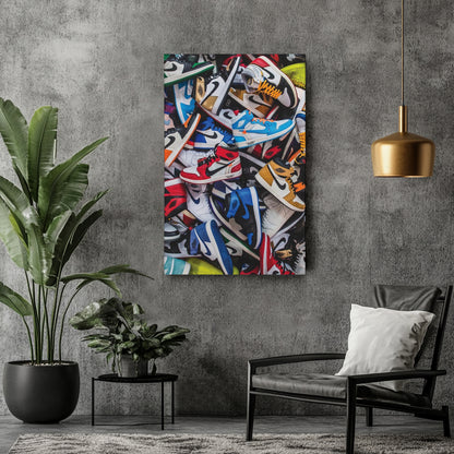 Air Jordan Sneakers Collection Canvas Wall Art Decor - Iconic Sports Sneaker Art