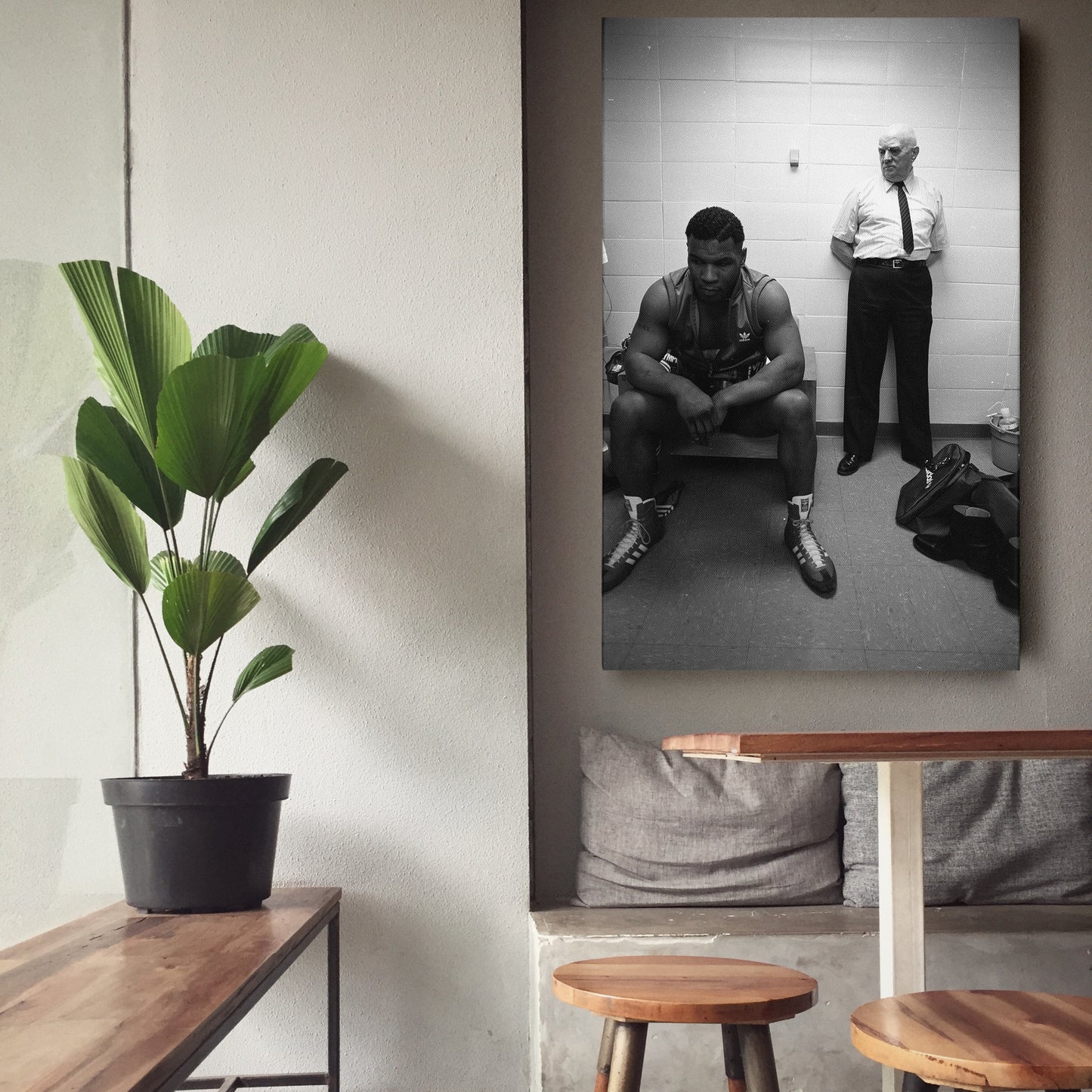 Mike Tyson Boxing Black and White Canvas Art – Boxing Champion Decor