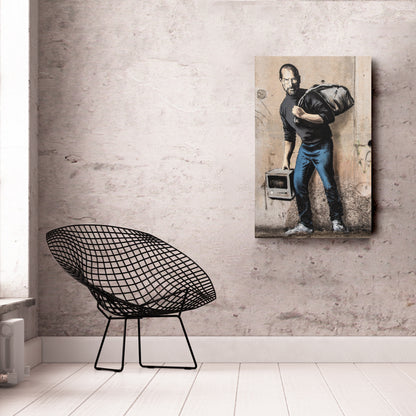 Banksy 'Steve Jobs' Canvas Print - Framed Wall Art
