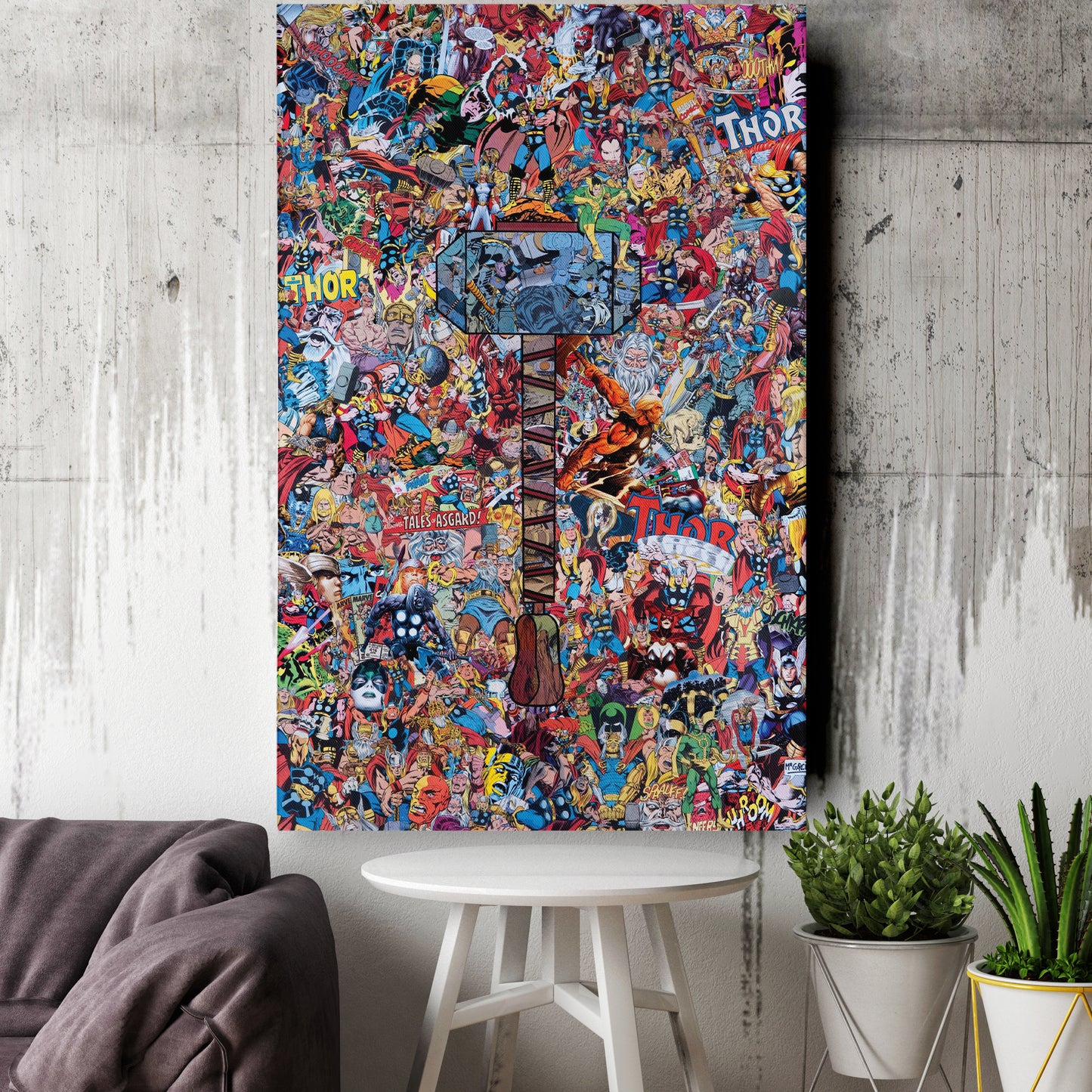 The Mighty Thor Poster Canvas Art - Marvel Comics Wall Decor