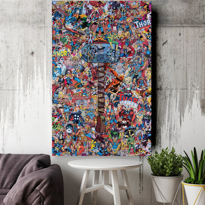 The Mighty Thor Poster Canvas Art - Marvel Comics Wall Decor