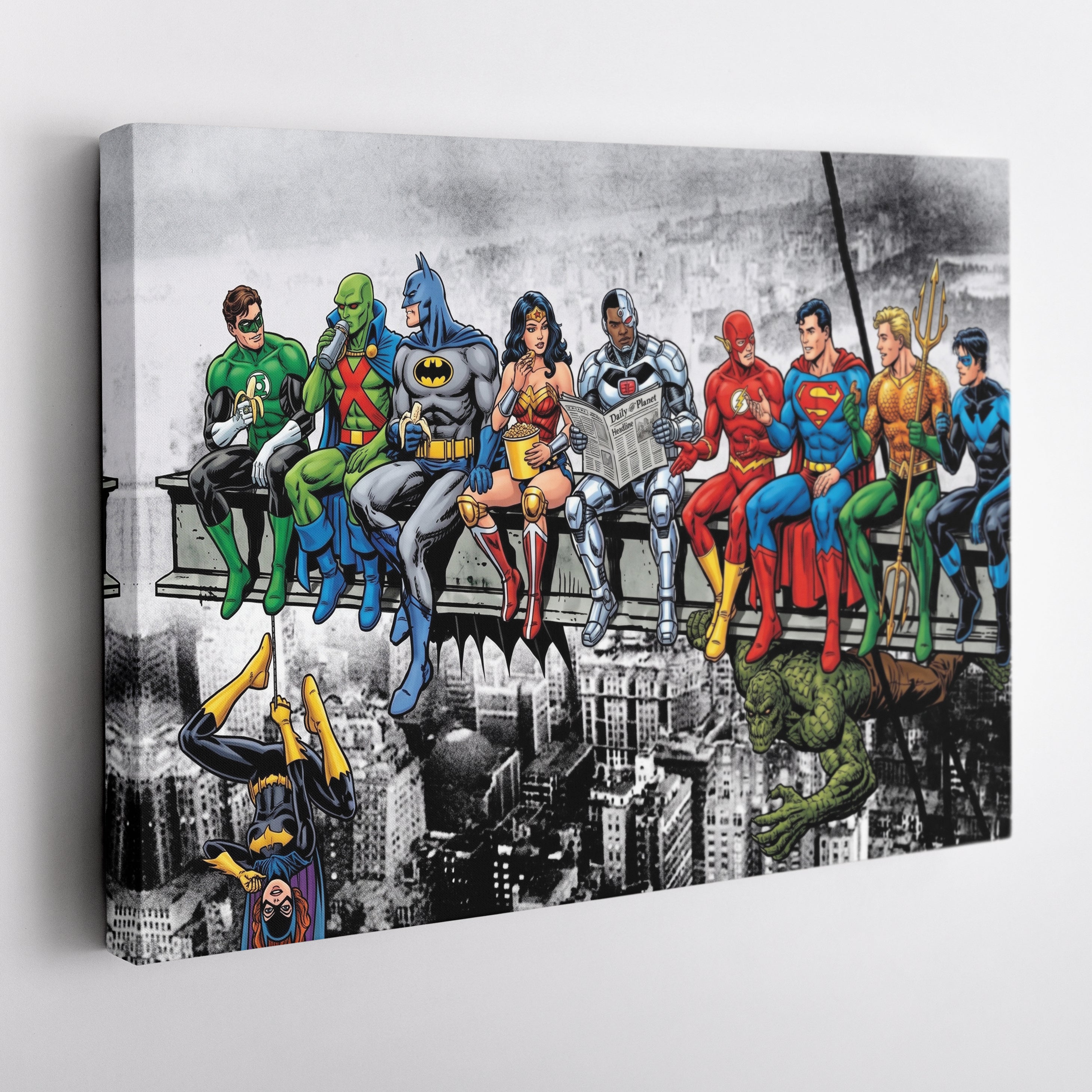 Justice League Lunch Atop a Skyscraper Canvas Wall Art – Fenin