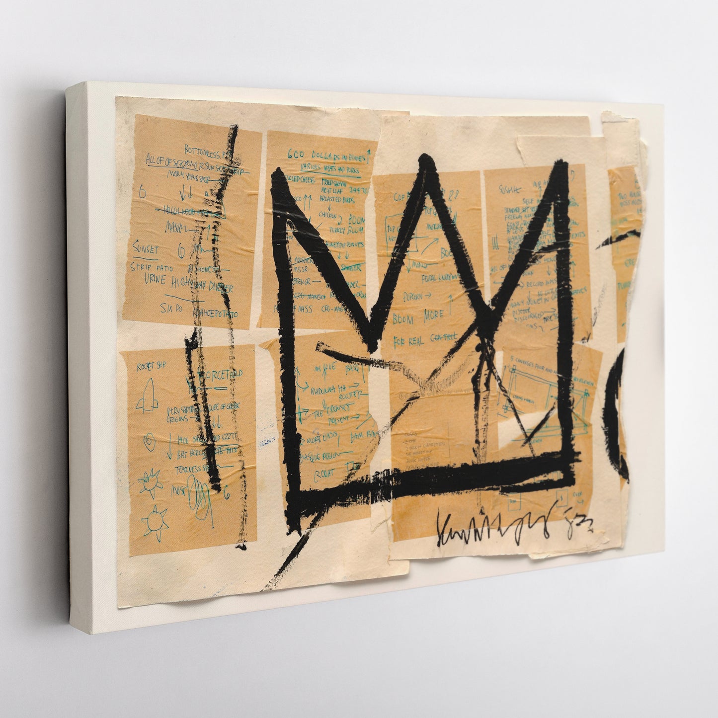 Crown By Jean-Michel Basquiat Canvas Art – Urban Street Art Wall Decor