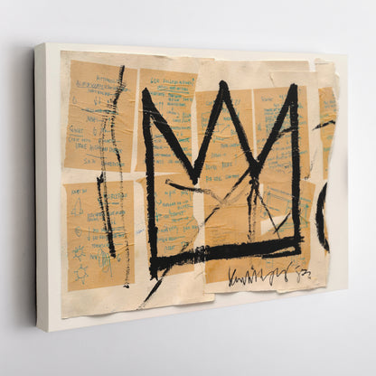 Crown By Jean-Michel Basquiat Canvas Art – Urban Street Art Wall Decor