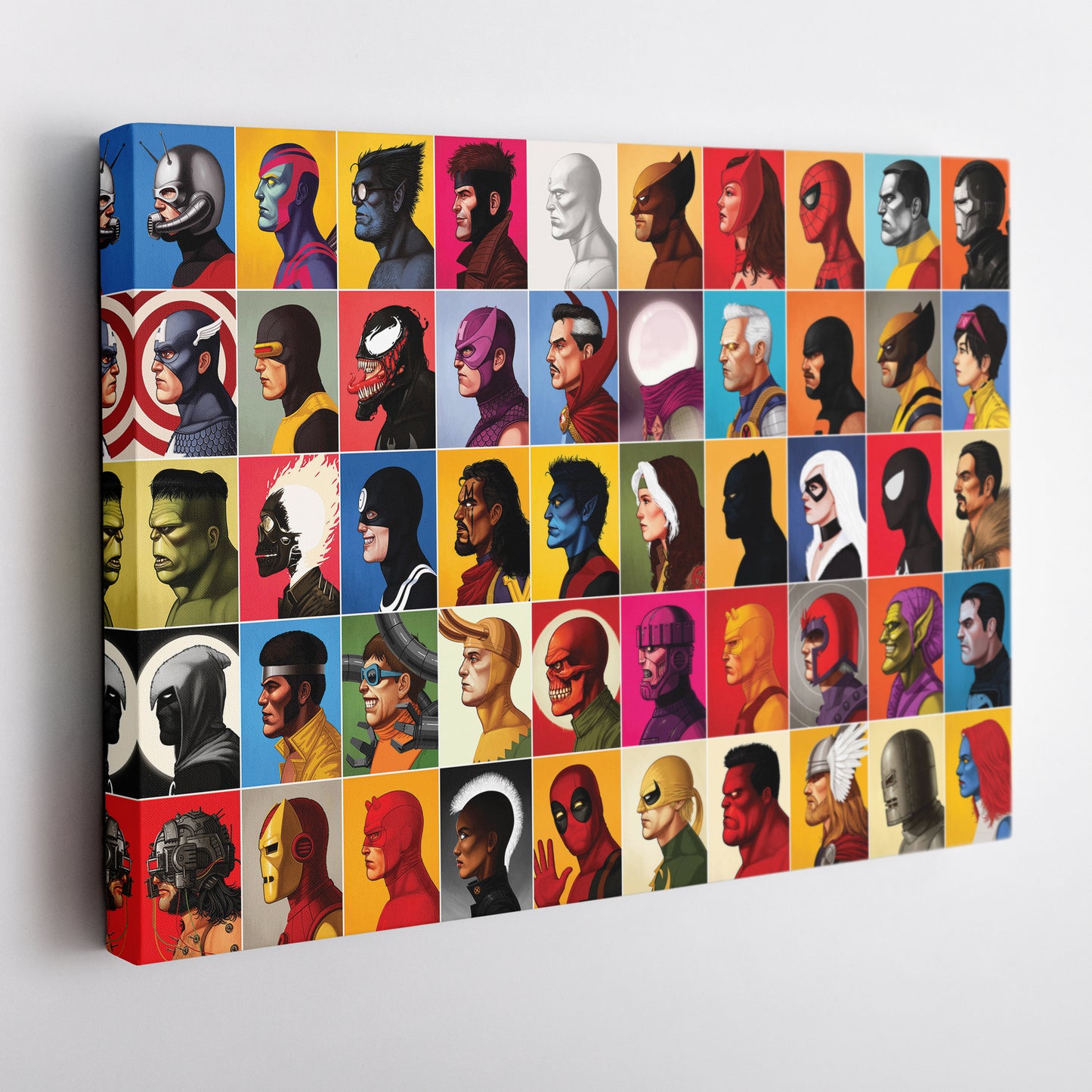 Marvel Headshots Canvas Art - Comic Book Hero Wall Decor