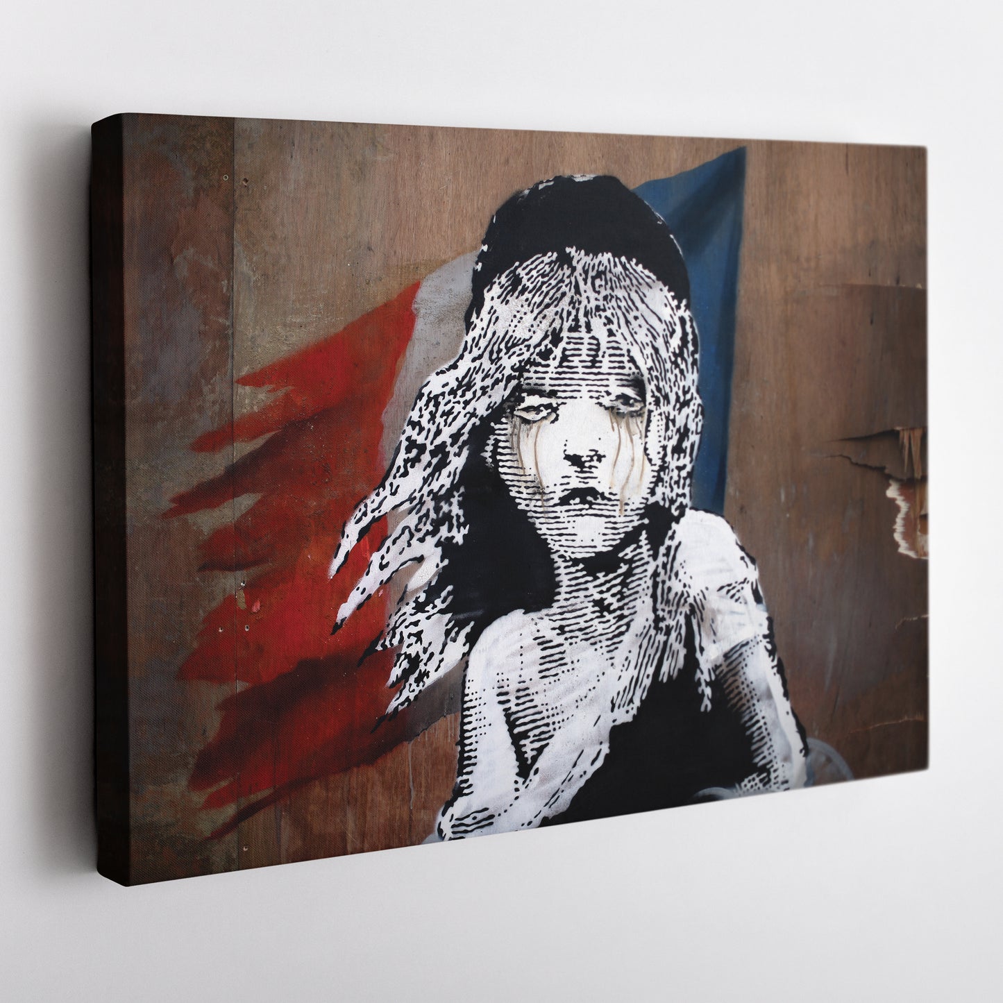Banksy 'Les Misérables' Paris Mural Canvas Print - Framed Wall Art