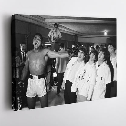 The Beatles & Muhammad Ali Canvas Wall Art – Music & Sports Legends Decor