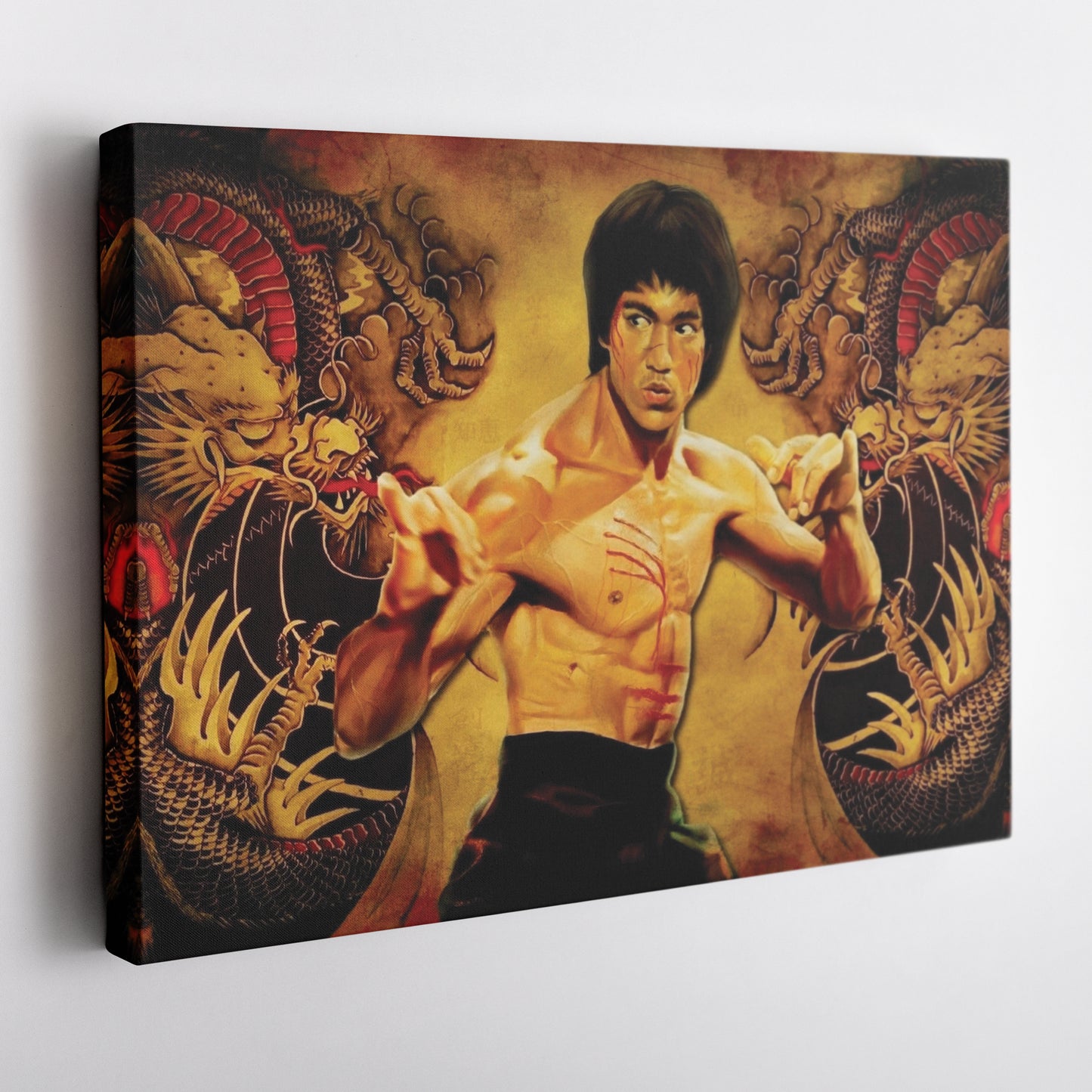 Bruce Lee Martial Art Dragons Canvas Wall Art – Fighter's Legacy Decor