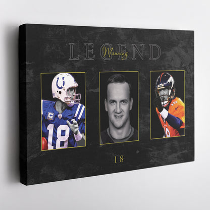 Peyton Manning NFL Canvas Wall Art – Football Legend Decor