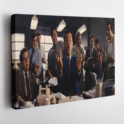The Wolf of Wall Street 'Middle Finger' Poster – Canvas Print Wall Art Home Decor