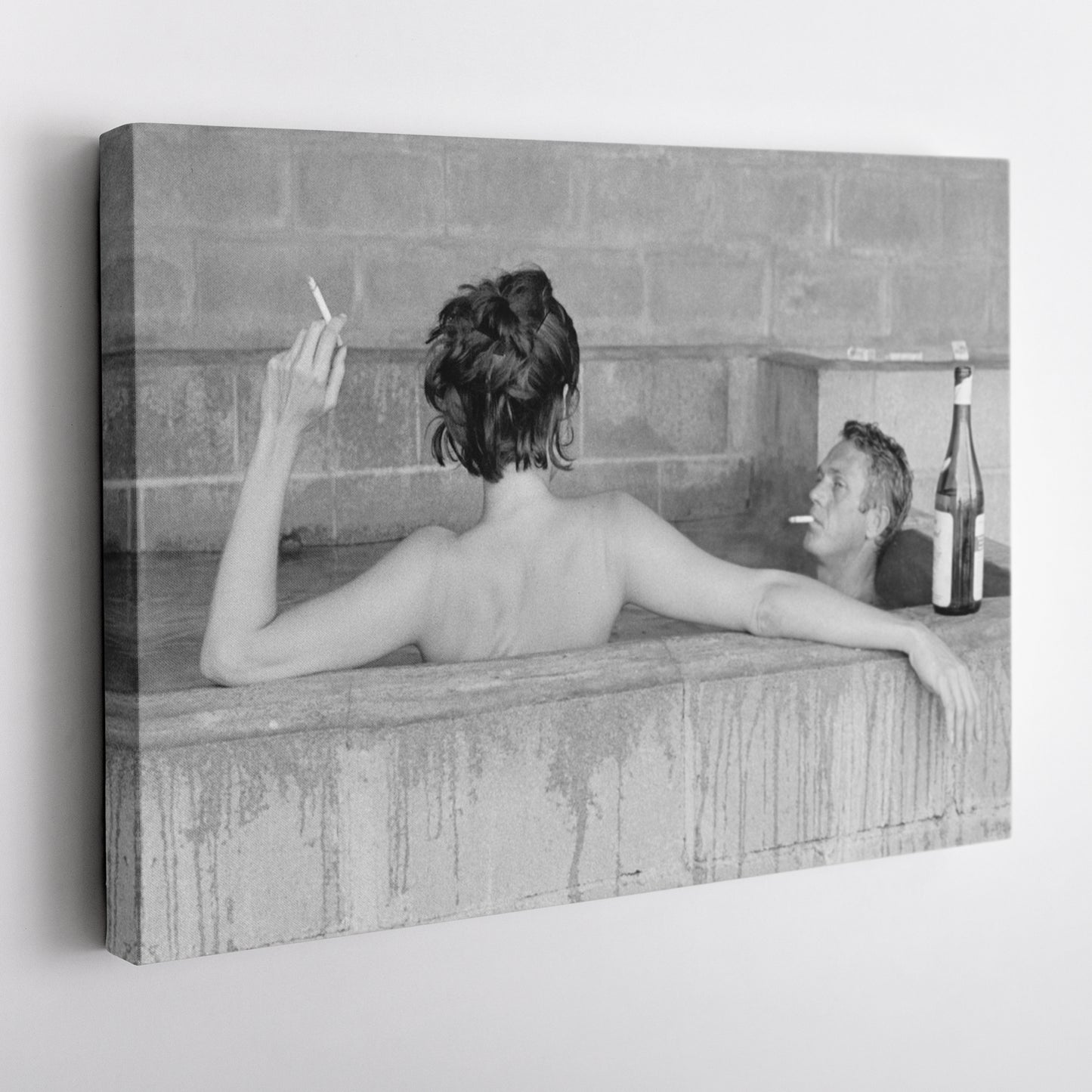 Steve McQueen with Wife Canvas Art – Hollywood Power Couple Decor