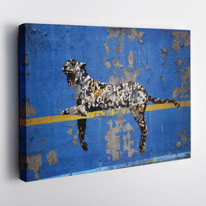 Banksy 'Bronx Zoo Leopard' Street Art Canvas Print - Framed Wall Art