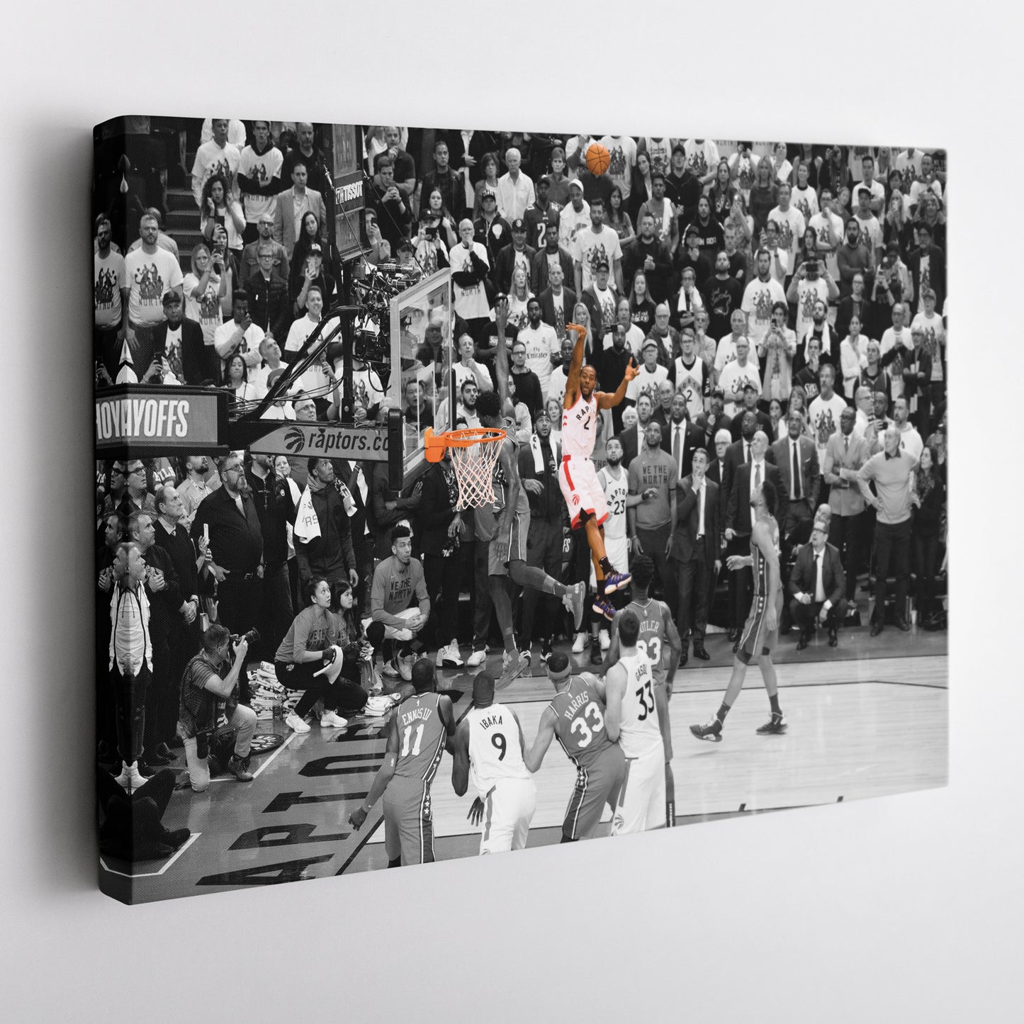 Kawhi Leonard Buzzer Beater Toronto Raptors Canvas Wall Art Decor - NBA Playoff Art