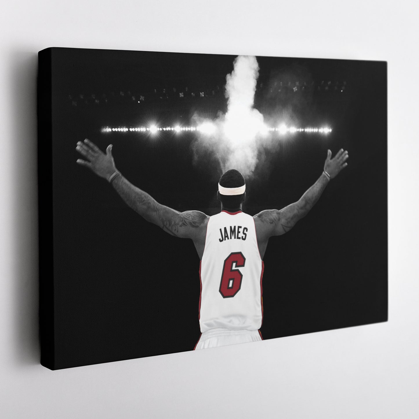 LeBron James Tosses Powder in the Air Miami Heat Canvas Wall Art Decor - NBA Superstar Art