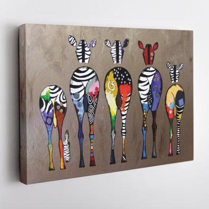 Abstract Colorful Zebra Print - Canvas Wall Art