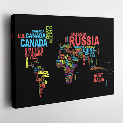 World Map - Canvas Wall Art Decor for Home & Office
