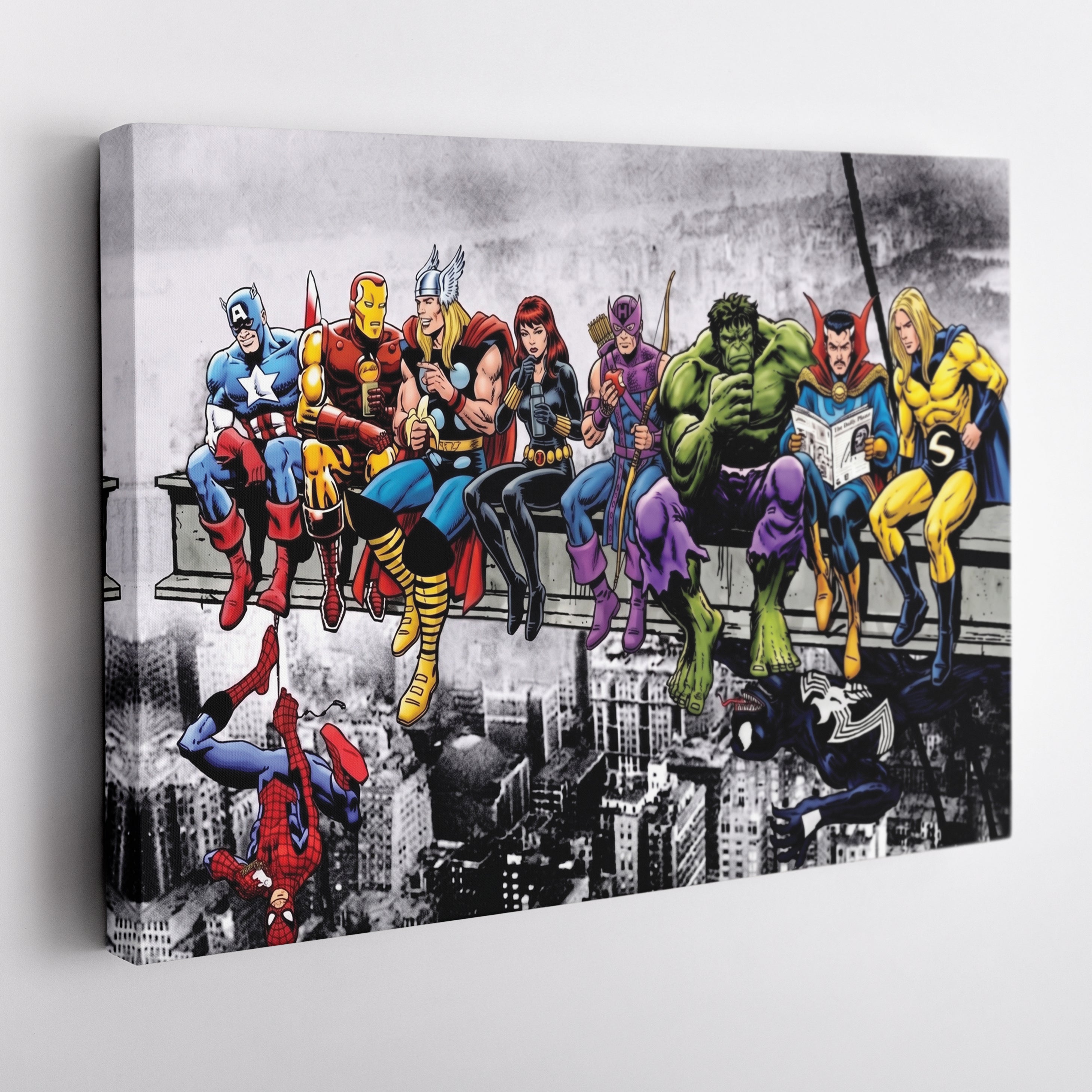 Marvel Avengers Lunch Atop a Skyscraper Canvas Wall Art – Fenin