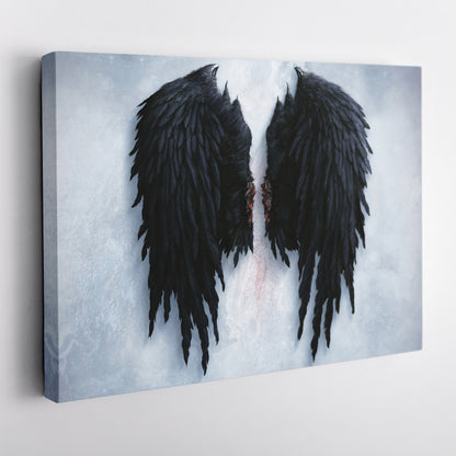 Banksy Angel Black Wings Canvas Wall Art – Bold Street Art Decor