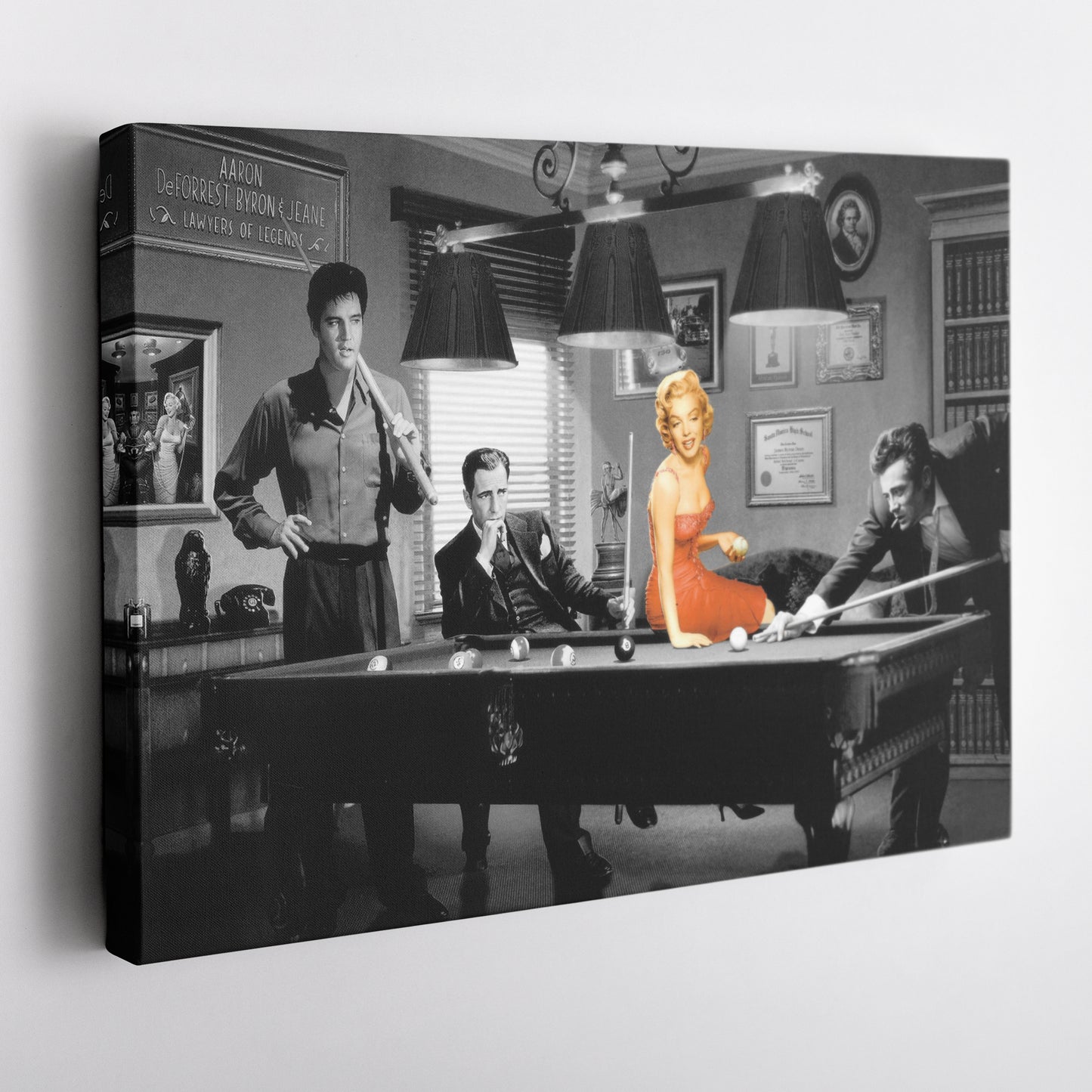 Marilyn Monroe & Elvis Presley Billiard - Canvas Wall Art Decor