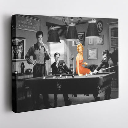 Marilyn Monroe & Elvis Presley Billiard - Canvas Wall Art Decor