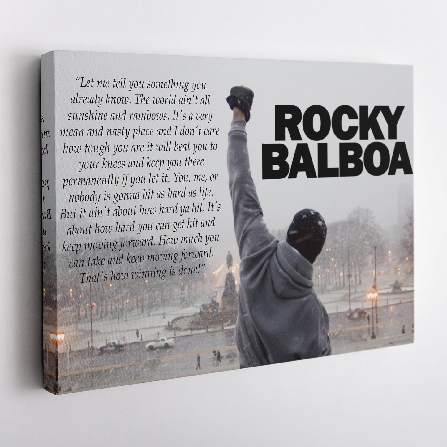 Rocky Balboa Motivational Quote Canvas Wall Art – Boxing Legend Decor