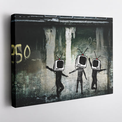 Banksy 'Television' Canvas Print - Framed Wall Art