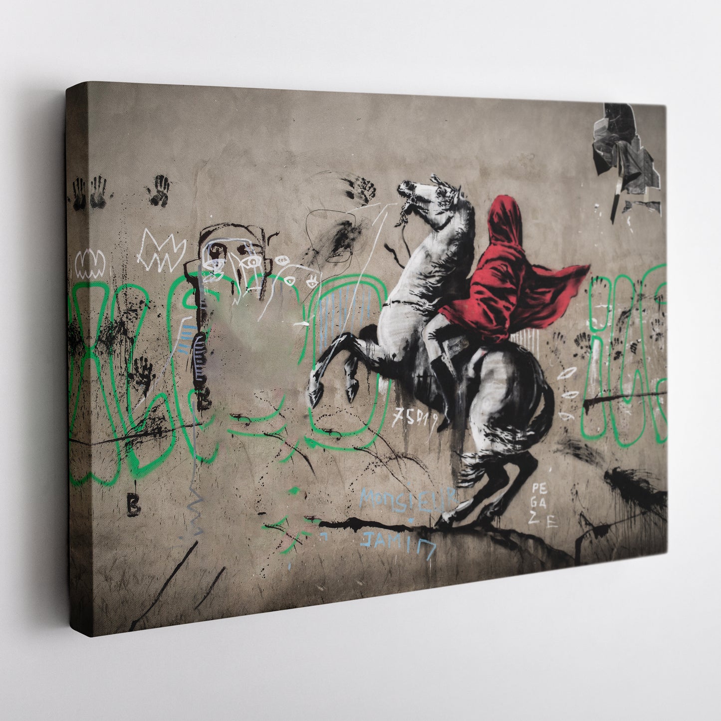 Banksy 'Napoleon on Horse' Canvas Print - Framed Wall Art