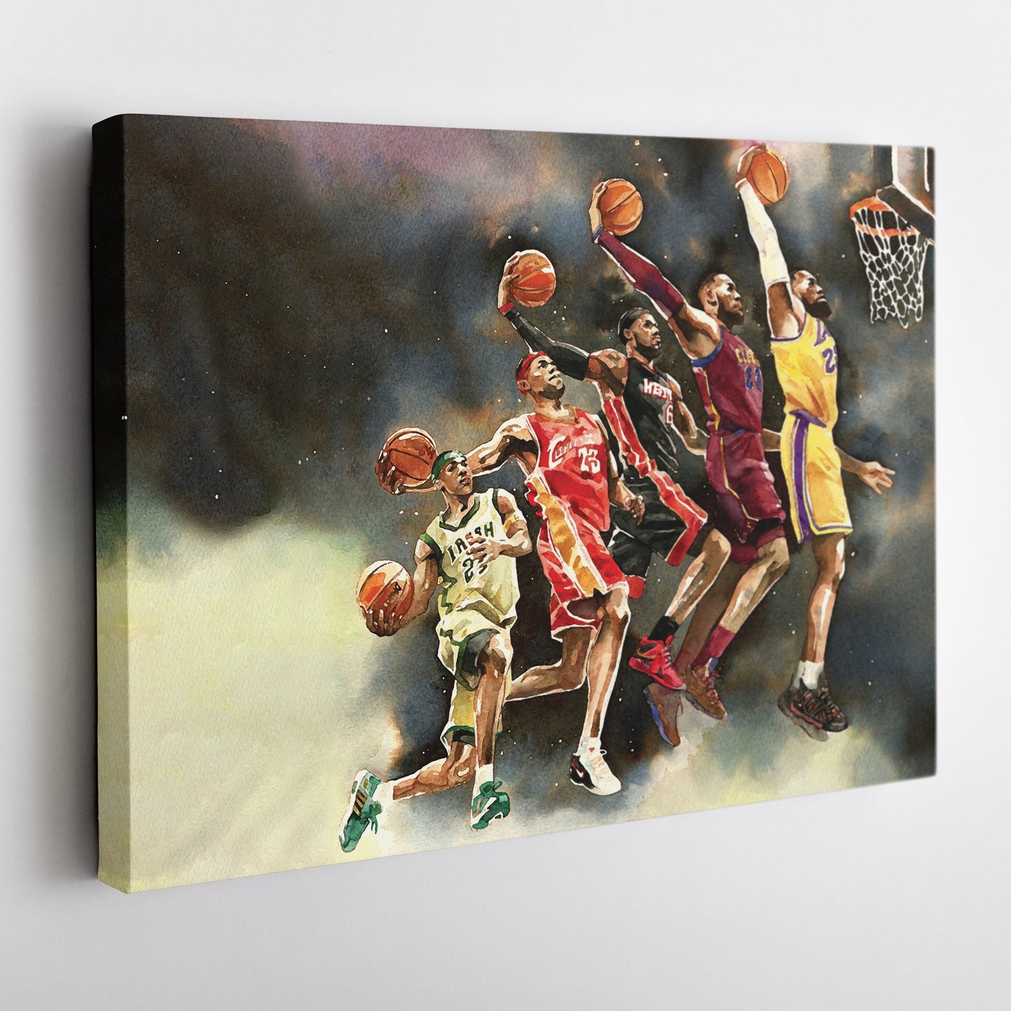 LeBron James Evolution Canvas Wall Art – NBA Legacy Print