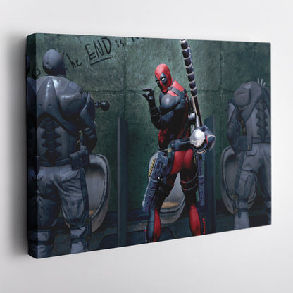 Deadpool Poster - Bathroom Break Funny Canvas Wall Art Decor