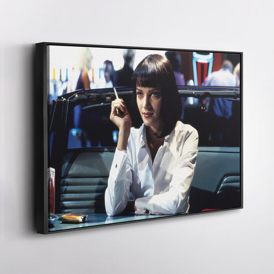 Pulp Fiction Uma Thurman Smoking Canvas Art – Legendary Movie Moment Decor