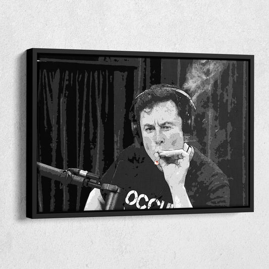 Elon Musk Smoking Canvas Wall Art – Entrepreneur Icon Print for Home