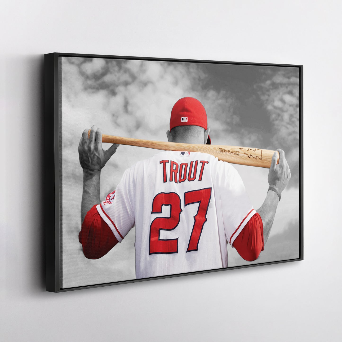 Mike Trout MLB Canvas Wall Art – Los Angeles Angels Baseball Star Decor
