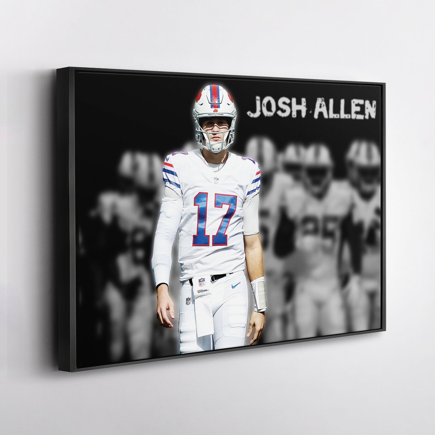Josh Allen Highlighted Buffalo Bills Canvas Wall Art – Football Star Poster