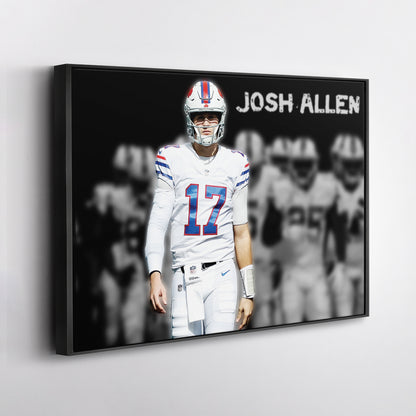 Josh Allen Highlighted Buffalo Bills Canvas Wall Art – Football Star Poster