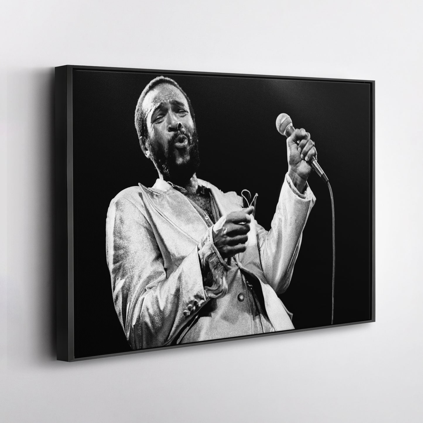 Marvin Gaye Black and White Canvas Art – Soul Singer Poster Wall Decor