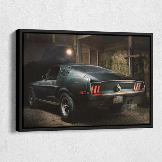1968 Mustang Bullitt Canvas Wall Art – Iconic Muscle Car Decor