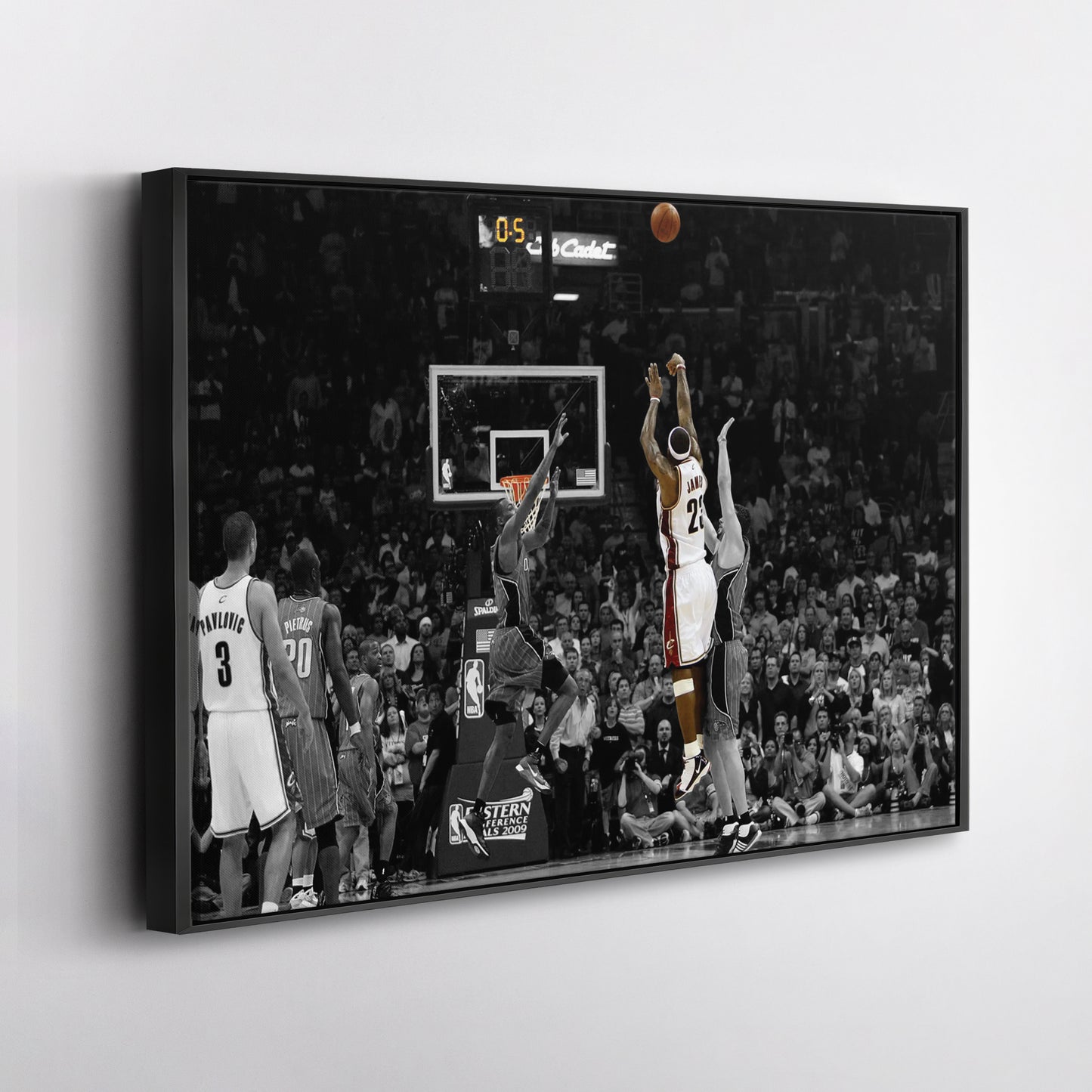 LeBron James Hits Game-Winning Buzzer vs Magic Canvas Wall Art Decor - NBA Playoff Art