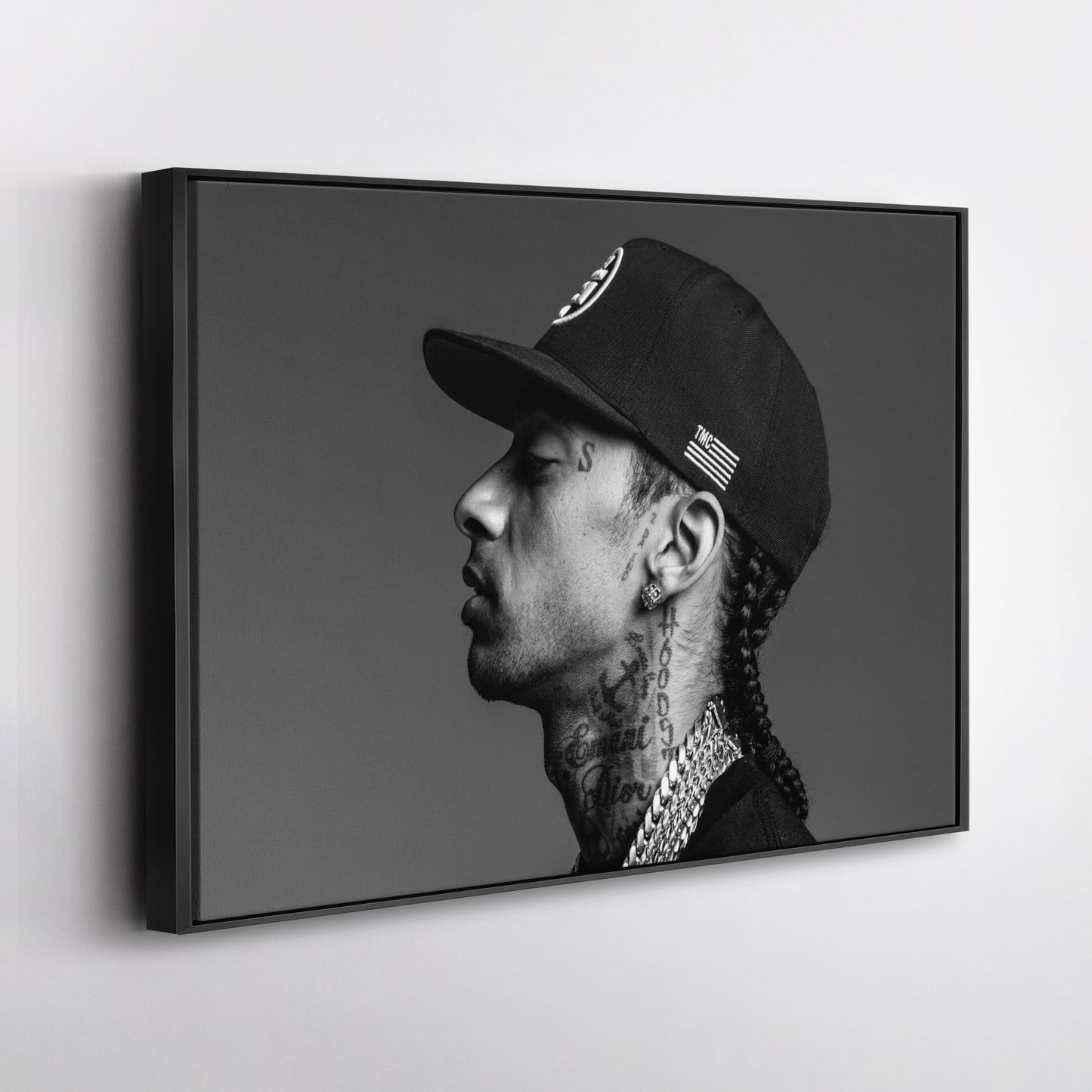 Nipsey Hussle Black and White Canvas Wall Art – Music Legend Home Decor