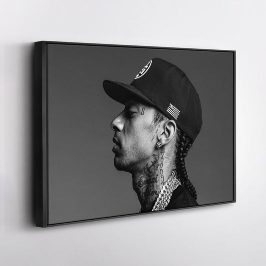 Nipsey Hussle Black and White Canvas Wall Art – Music Legend Home Decor