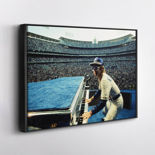 Elton John at Concert Canvas Wall Art – Music Legend Performance Decor