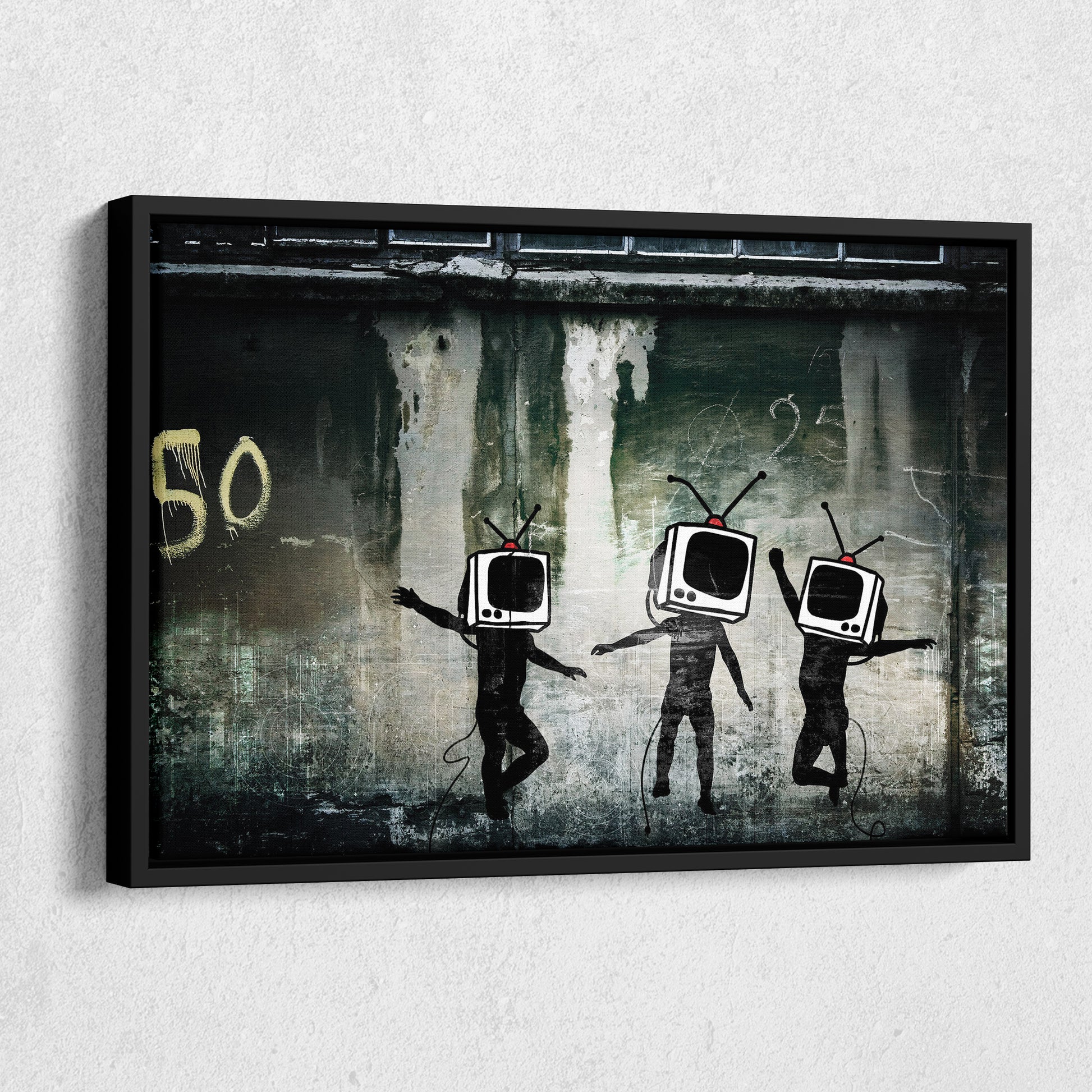 Banksy 'Television' Canvas Print - Framed Wall Art
