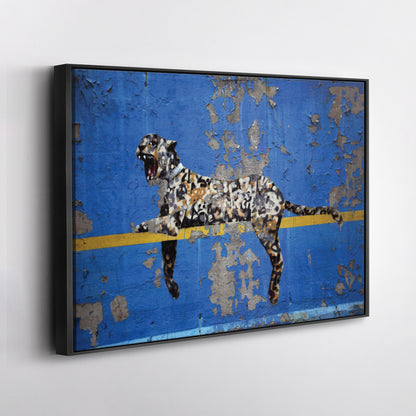 Banksy 'Bronx Zoo Leopard' Street Art Canvas Print - Framed Wall Art